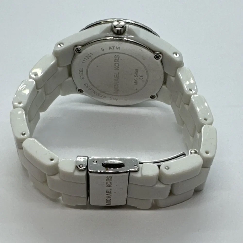 Michael Kors MK5458 Women's White Acrylic Analog Dial Quartz Wrist Watch JNA294